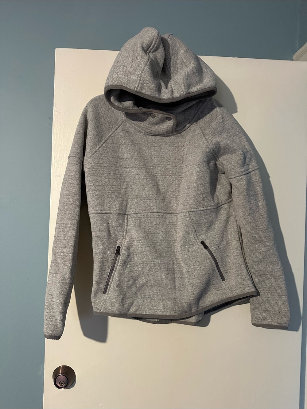 Prana Heather Gray Hooded Pullover Sweatshirt Size M